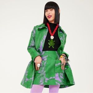 Iris Apfel X H&M Jacquard-Weave Skirt Green Purple Size 2 NEW!